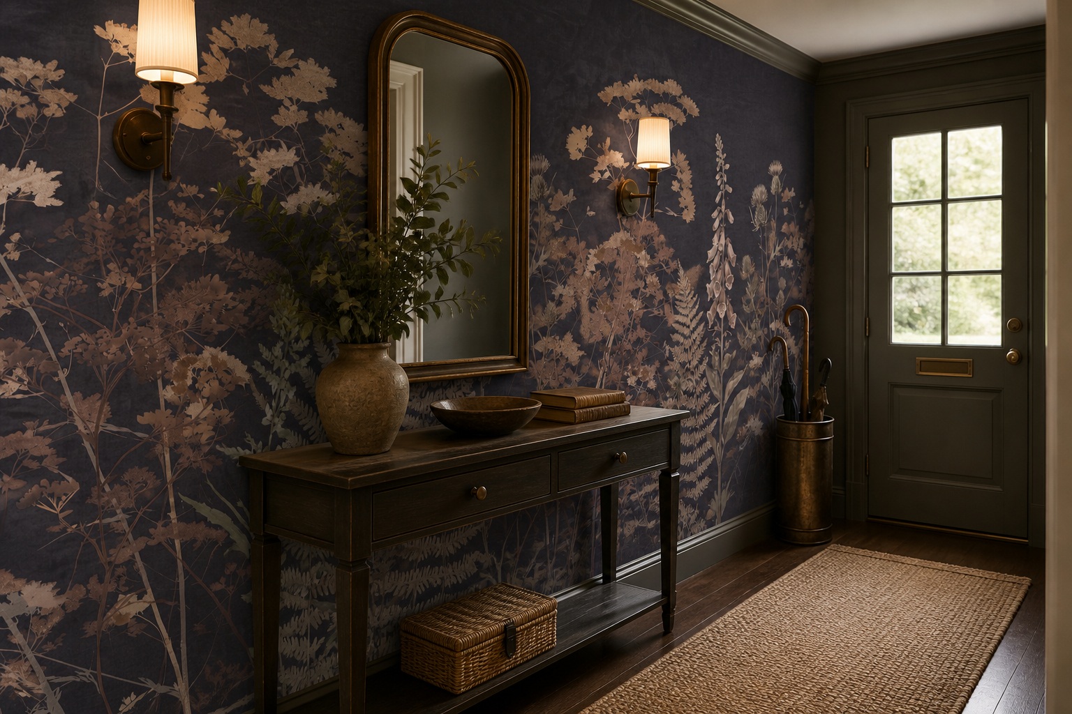 Beige Layered Jungle Foliage Wallpaper Mural Cafe-wallpaper-murals, Peel-and-stick Finish