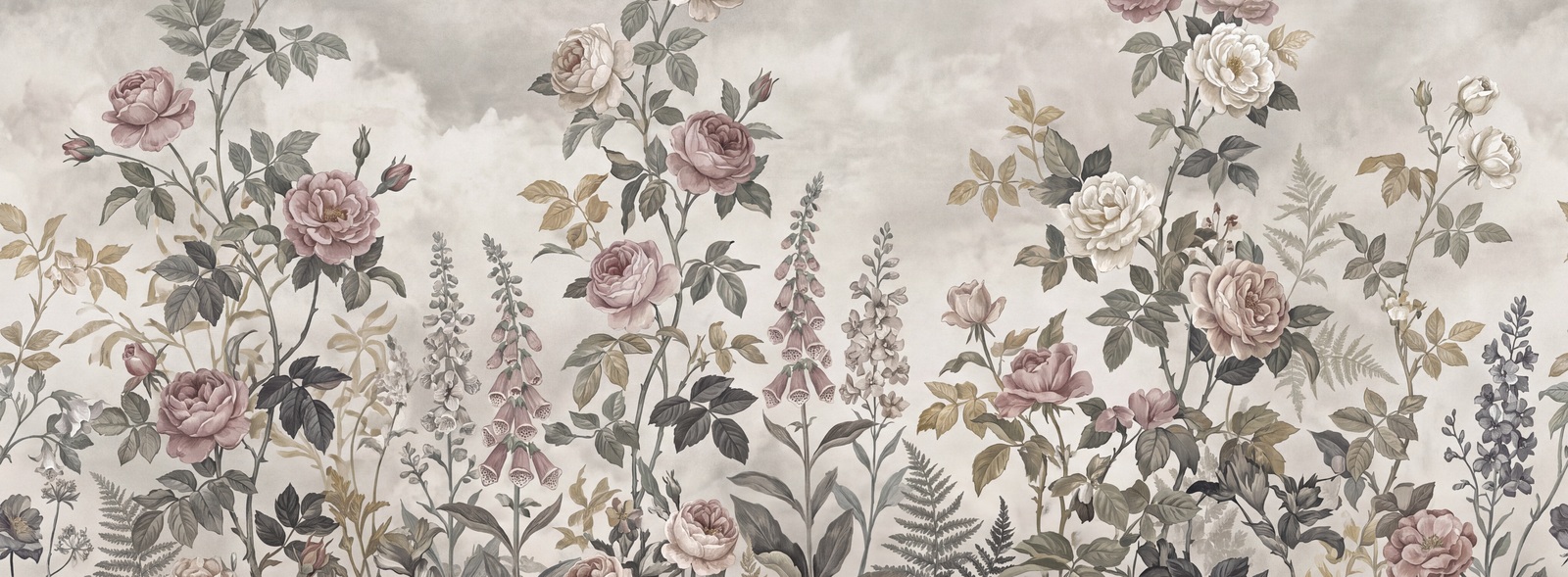 A Balanced Neutral Leaf Patterning Wallpaper Mural Accent-wall-wallpaper-murals, Peel-and-stick Finish