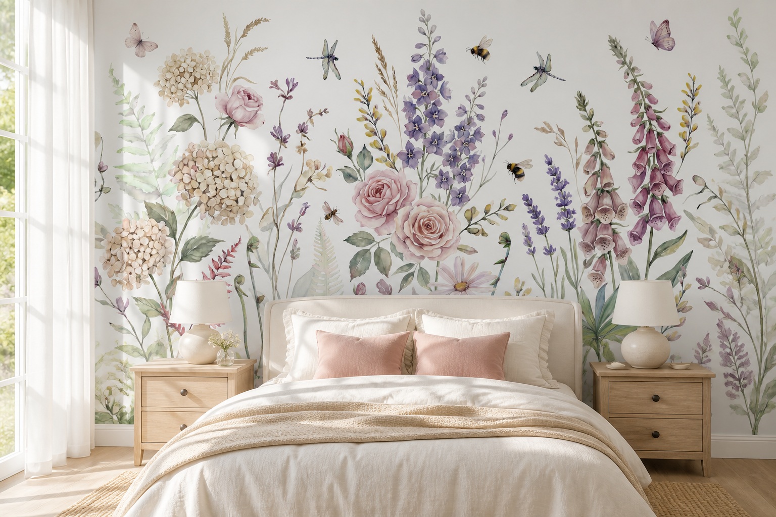 Neutral Abstract Forms Wallpaper Mural Layered Decorative Marks Bedroom-wallpaper-murals, Peel-and-stick Finish