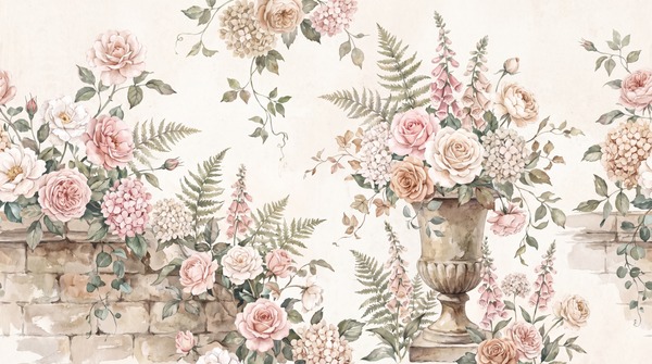 Neutral Abstract Forms Wallpaper Mural Layered Balanced Forms Wallpaper Accent-wall-wallpaper-murals, Peel-and-stick Finish
