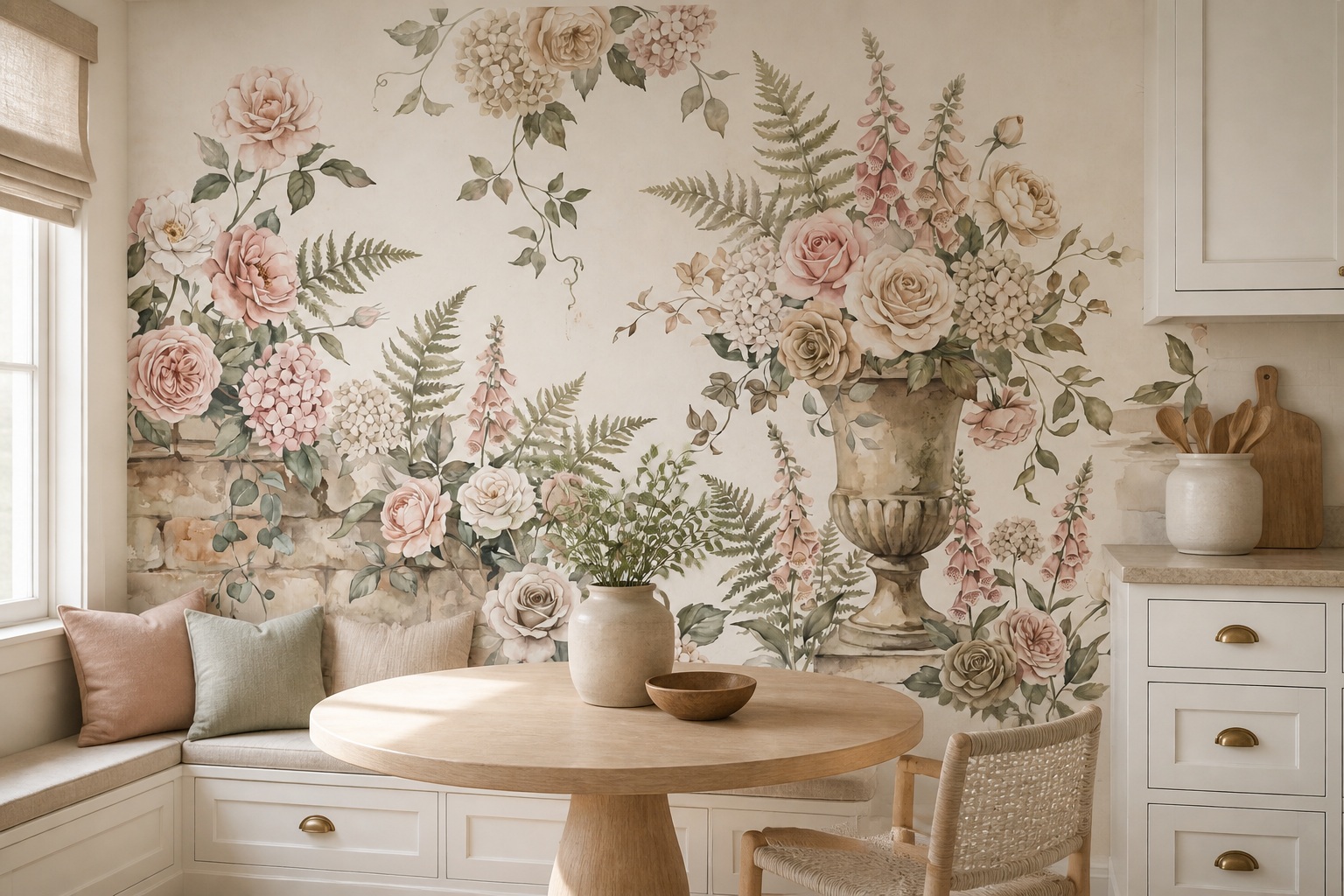 Neutral Abstract Forms Wallpaper Mural Layered Balanced Forms Wallpaper Kitchen-wallpaper-murals, Peel-and-stick Finish