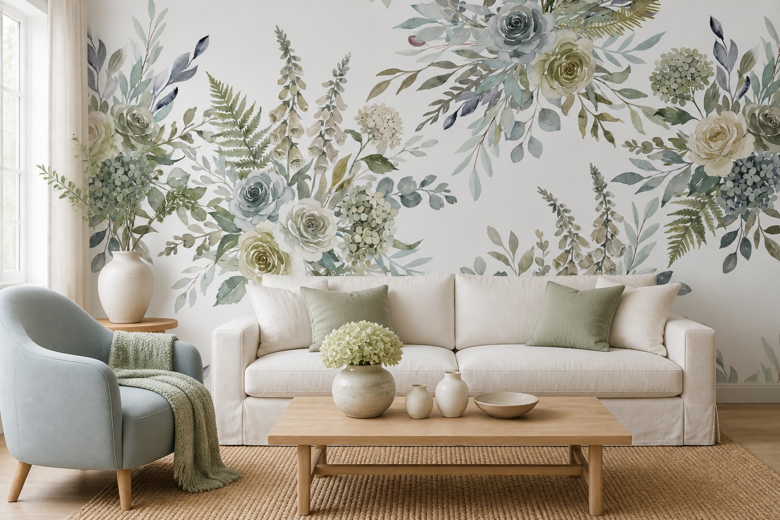 Gold Floral Patterning Wallpaper Mural Living-room-wallpaper-murals, Peel-and-stick Finish