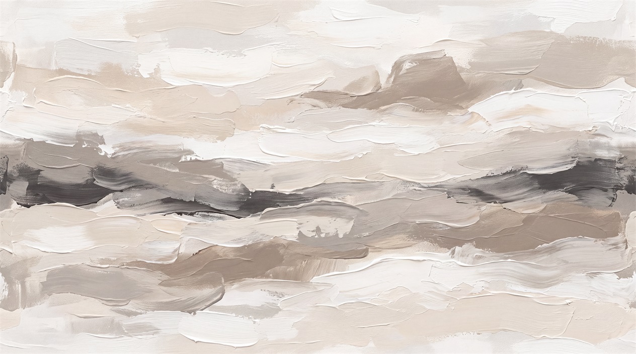 A Balanced Neutral Abstract Forms Waves Wallpaper Mural Accent-wall-wallpaper-murals, Peel-and-stick Finish