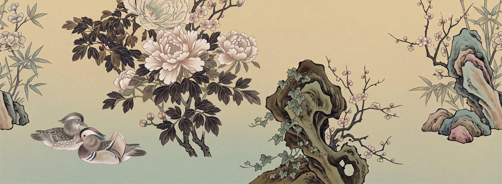 A Balanced Neutral Abstract Forms Organic Wallpaper Mural Accent-wall-wallpaper-murals, Peel-and-stick Finish