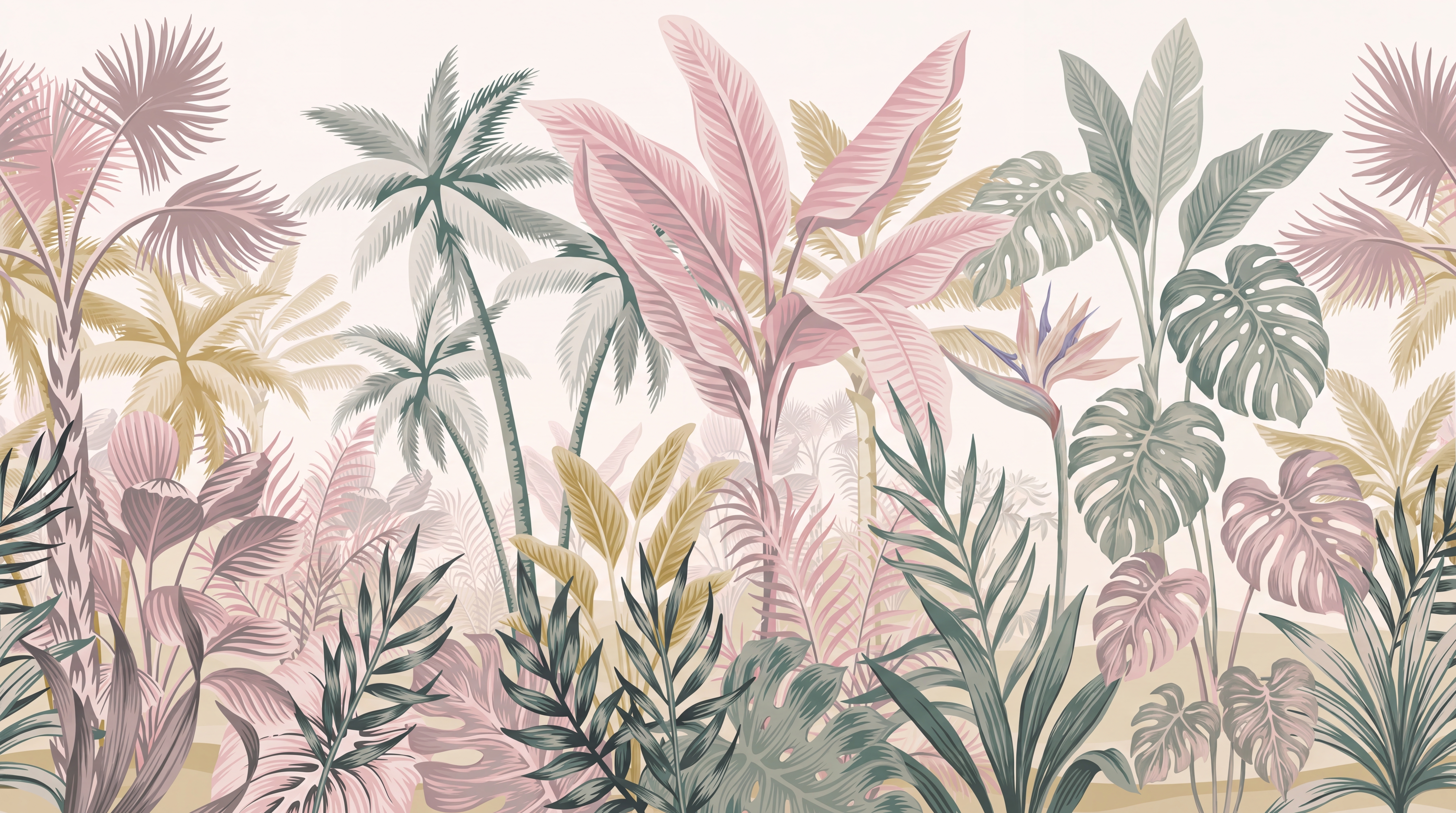 Red And Blush Abstract Forms Wallpaper Mural Accent-wall-wallpaper-murals, Peel-and-stick Finish