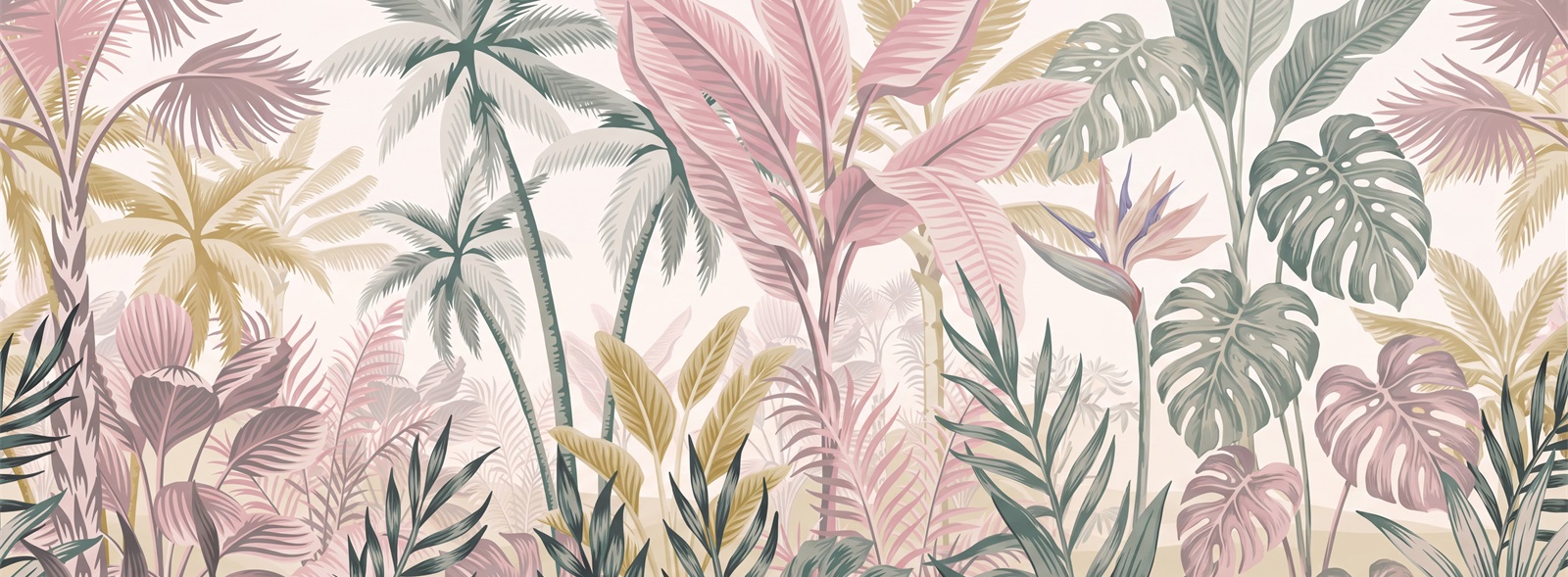 Red And Blush Abstract Forms Wallpaper Mural Accent-wall-wallpaper-murals, Peel-and-stick Finish