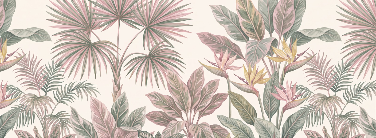 Neutral Decorative Patterning Illustrated Wallpaper Mural Accent-wall-wallpaper-murals, Peel-and-stick Finish
